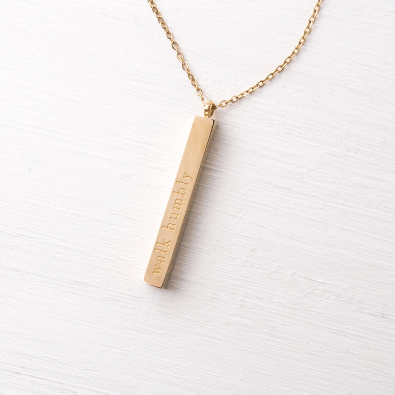 Give Justice Gold Bar Necklace