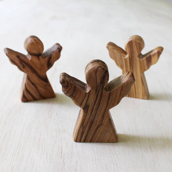 Standing Angels - Olive Wood