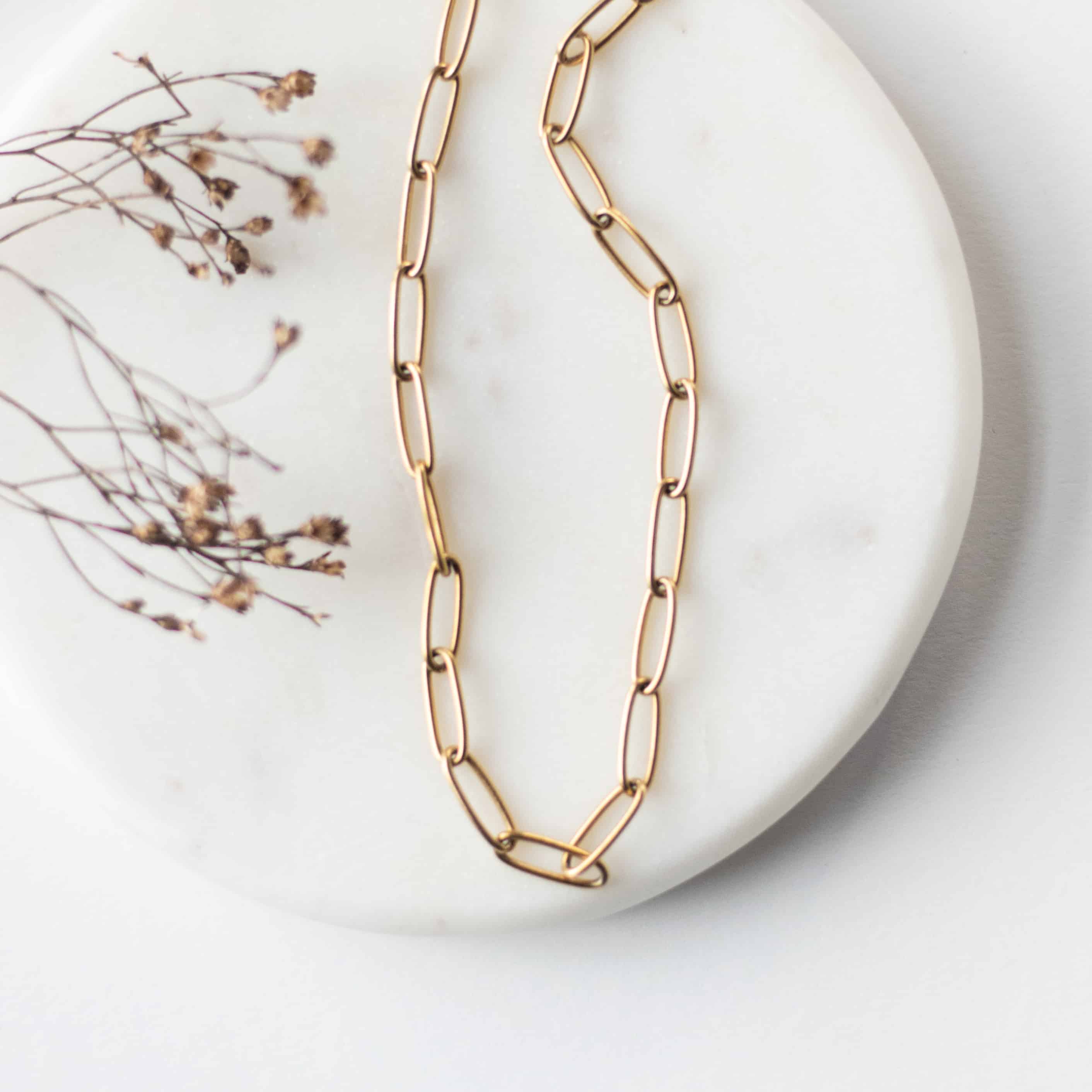 Gold Paperclip Necklace