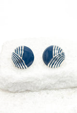Serenity Wave Earrings in Silver & Cobalt Blue