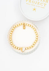 Give Hope Beaded Bracelet- 14K Gold Stretch Bracelet Friendship Bracelet