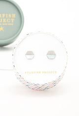 Dorothy Hexagon Shell Stud Earrings