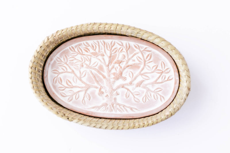 Oval Birds in a Tree Bread Warmer Basket