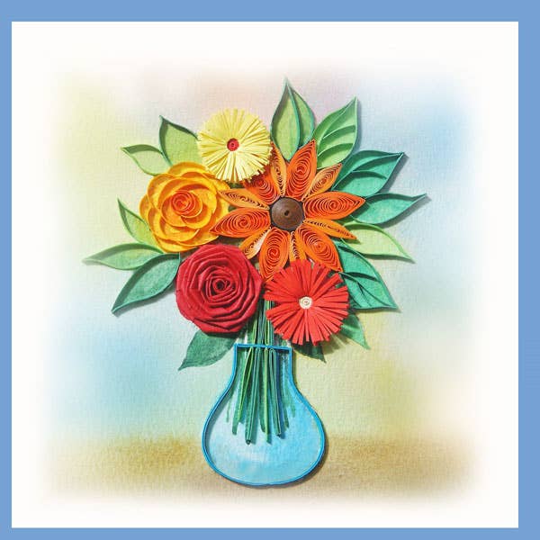 Colorful flower quilling card, greeting card, paper art, handmade FL-52