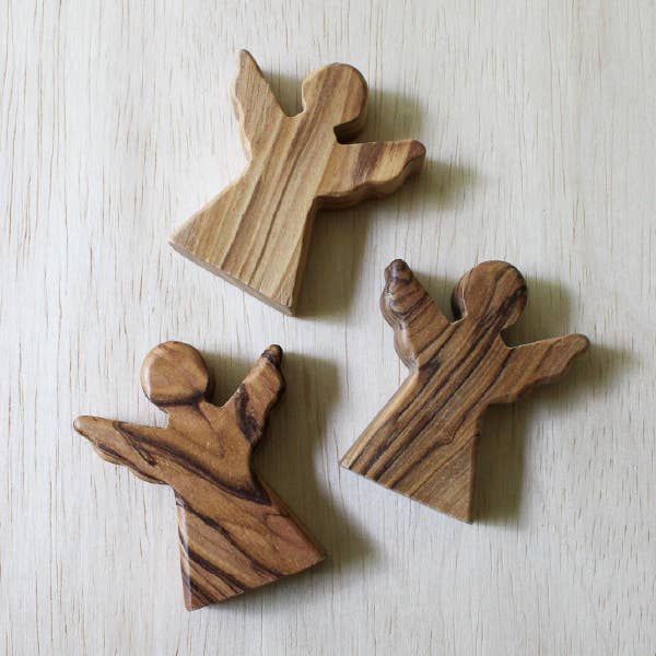 Standing Angels - Olive Wood