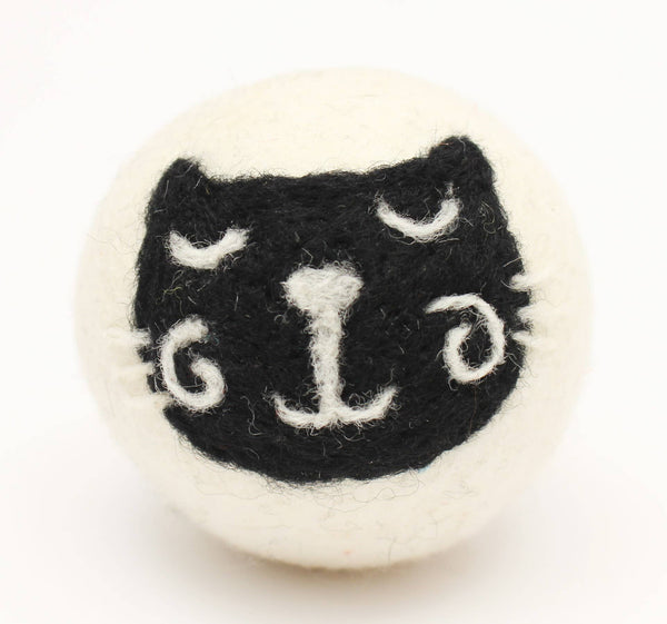 Cats: Eco Wool Dryer Balls Fair Trade: Black Cat