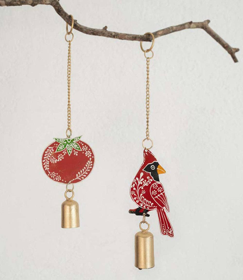 Henna Cardinal Wind Chime - Hand Painted