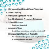 700ml Ultrasonic Home Diffuser, Natural Wood and White