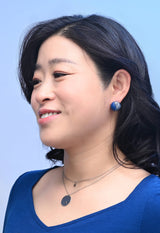 Serenity Wave Earrings in Silver & Cobalt Blue