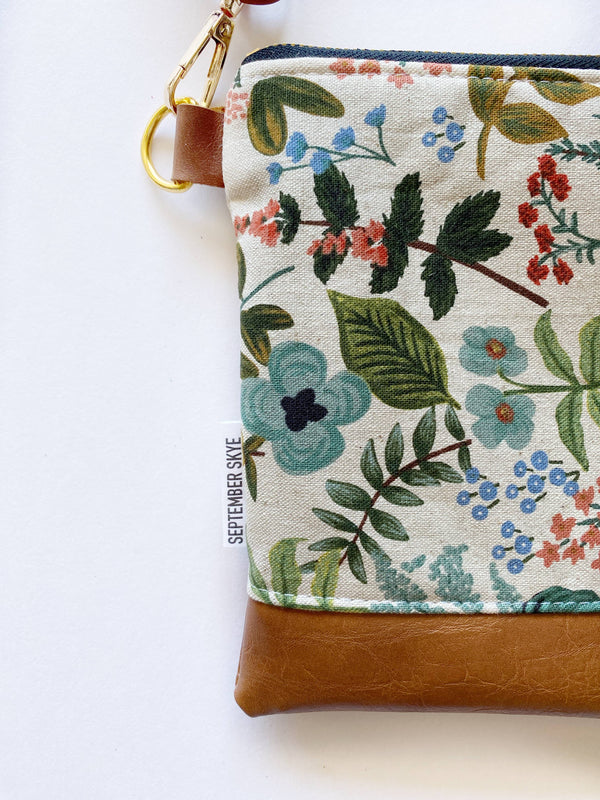 Linen Floral Small crossbody bag