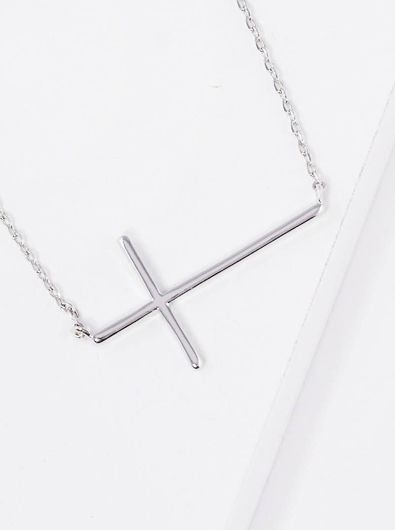 Sideway Christian Cross Necklace