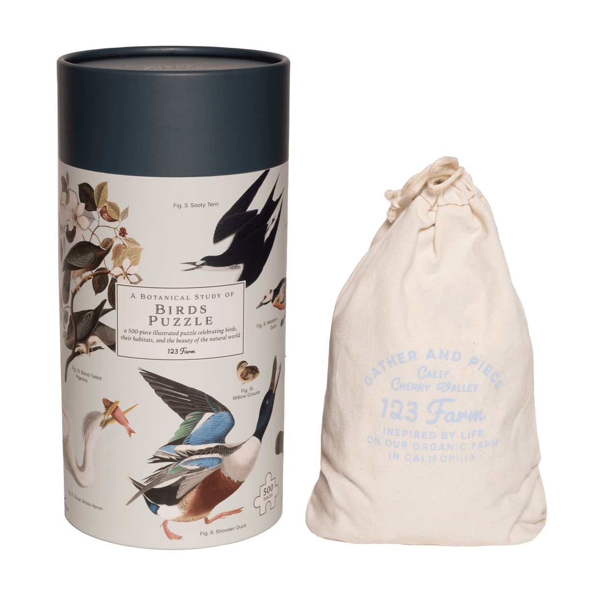 Birds Puzzle – 500 Pc Tube with Vintage Illustrations