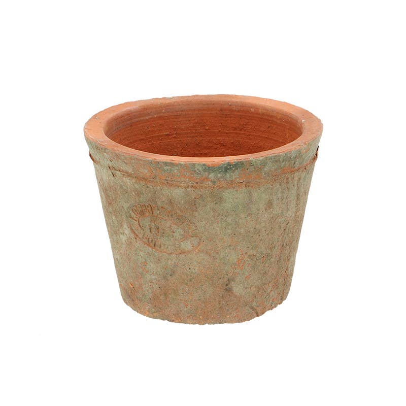 Small Aged Terracotta Round Flower Pot