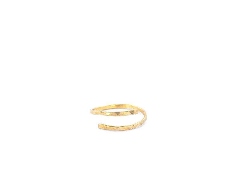 Hand-Hammered Wrap Ring in Brass