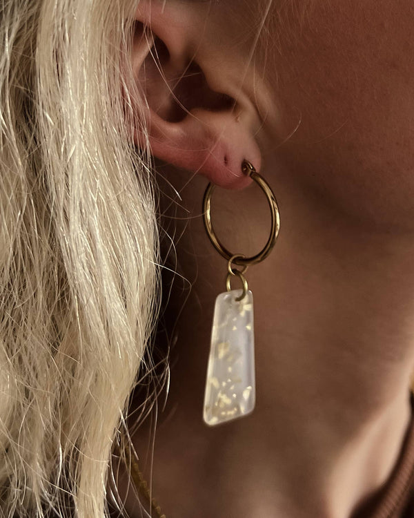 Callum Acrylic Charm Hoop Earrings