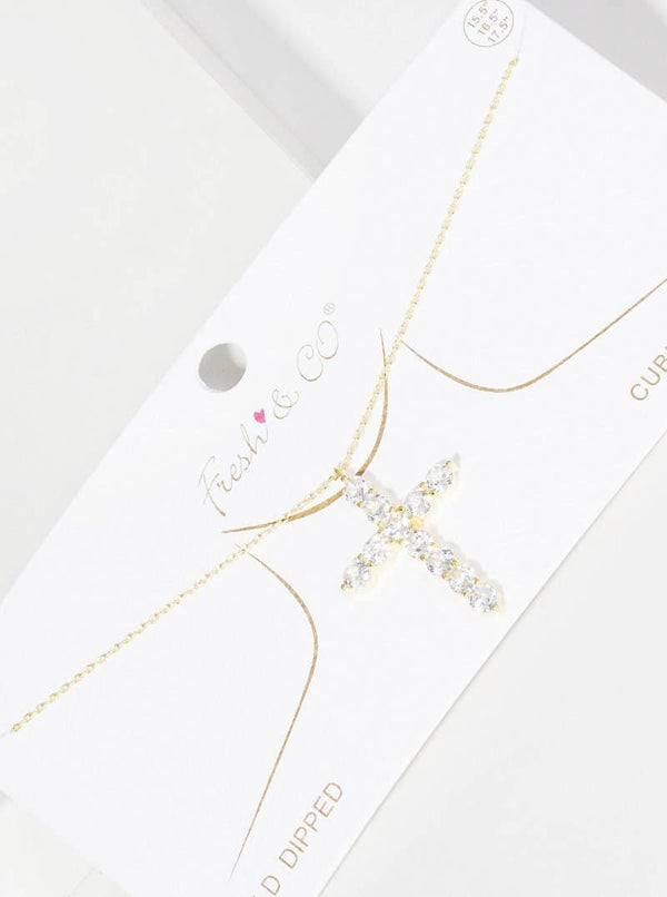 Gold Moissanite Cross Necklace