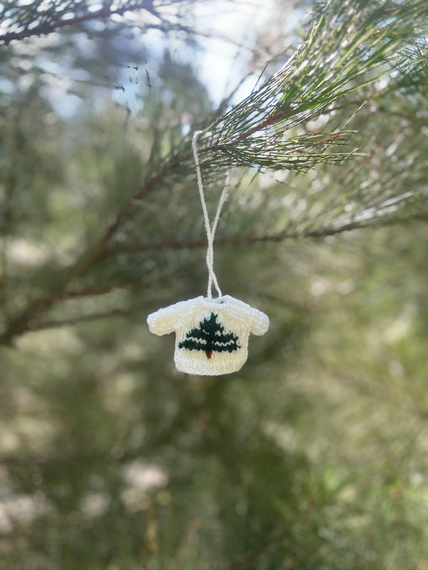 Set of 5 mini sweater tree ornaments