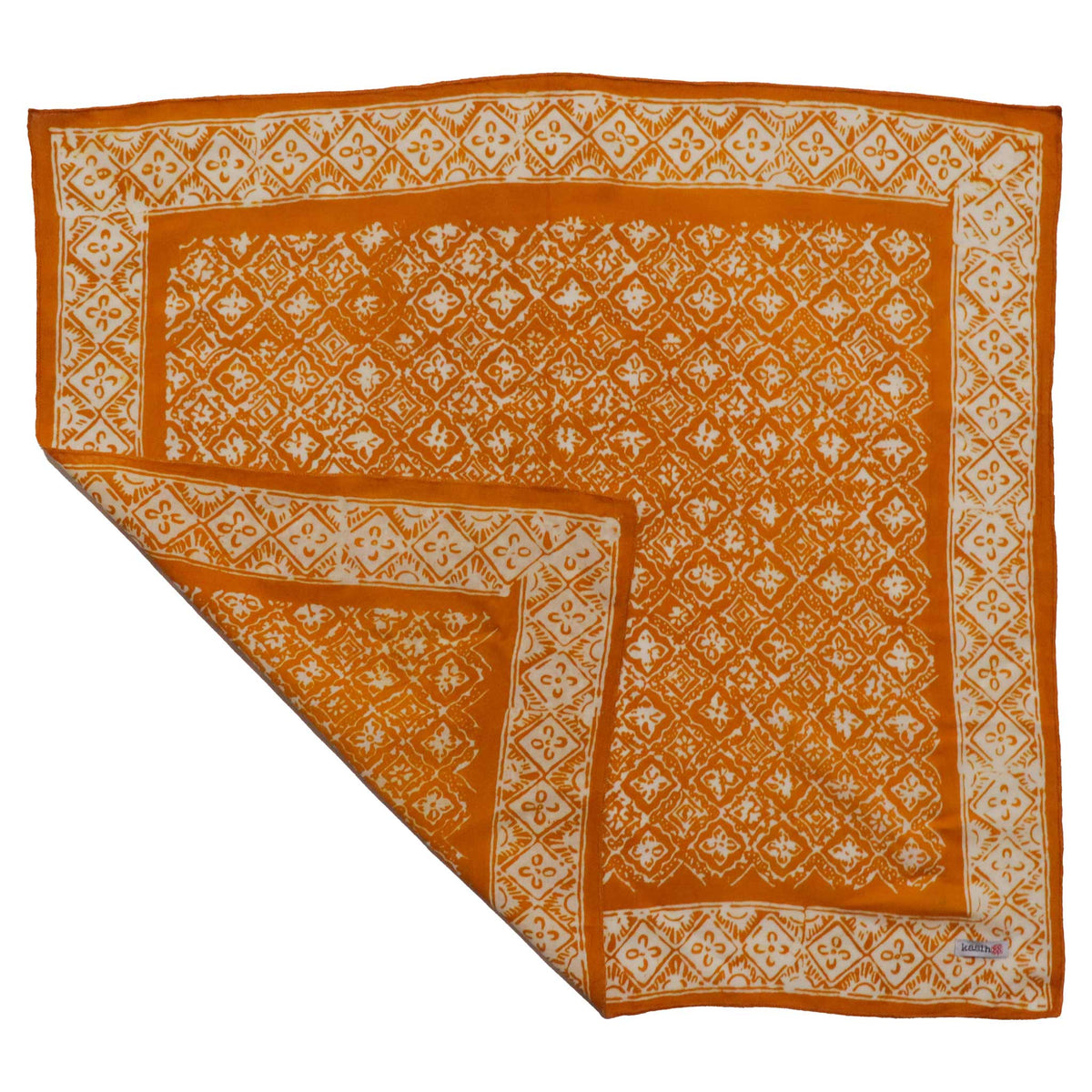 Hand Dyed Batik Bandana, 100% Soft Cotton, Mustard, Yellow, Fall Autumn, Kamboja