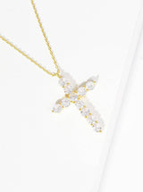 Gold Moissanite Cross Necklace