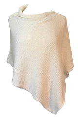 Cream Alpaca Hand Knit Poncho Wrap