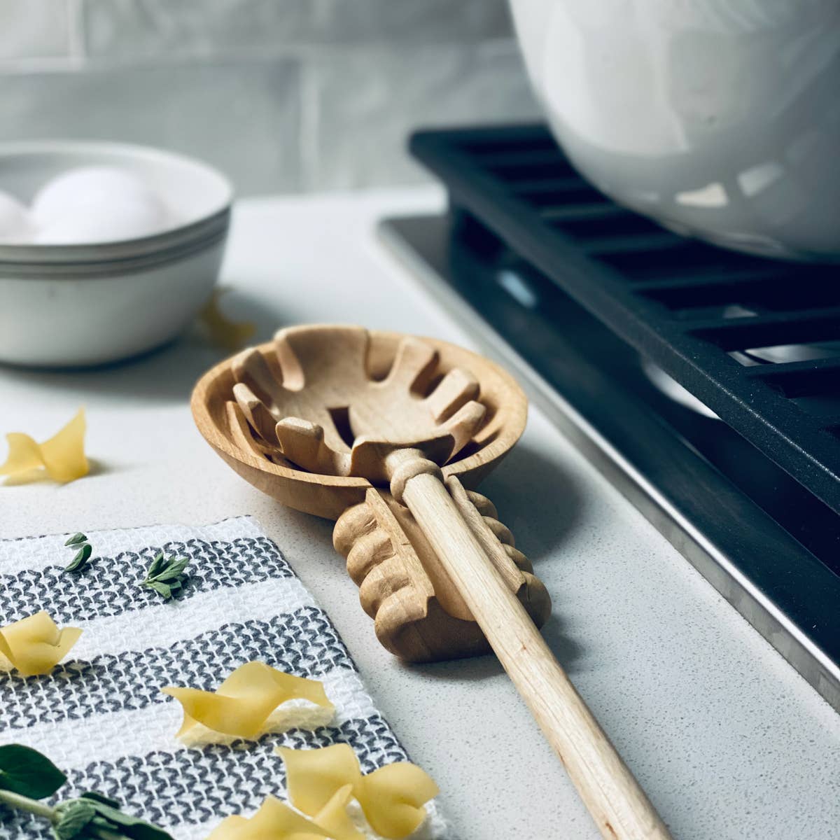 Hand Carved Imogene Pasta Spoon