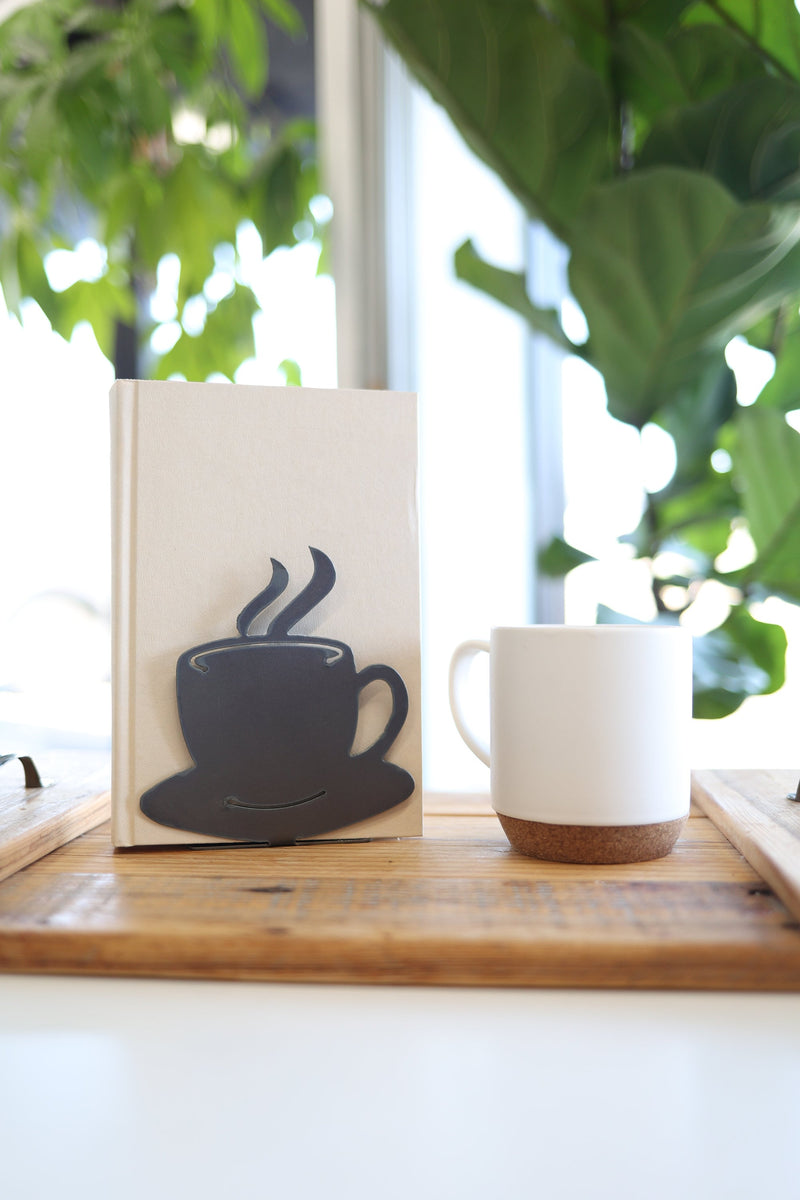 Coffee Bookend | coffee lover gift home decor coffee shop bookcase organization book shelf gift for him