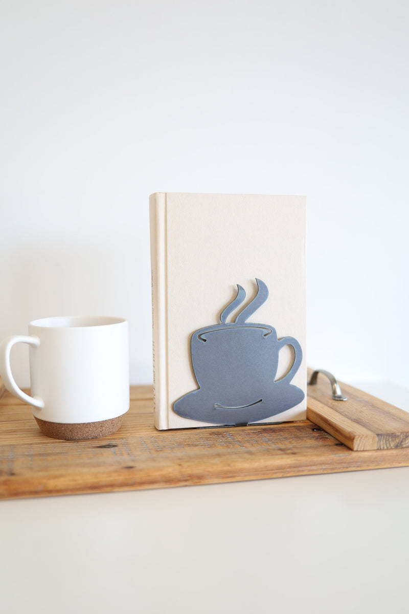 Coffee Bookend | coffee lover gift home decor coffee shop bookcase organization book shelf gift for him