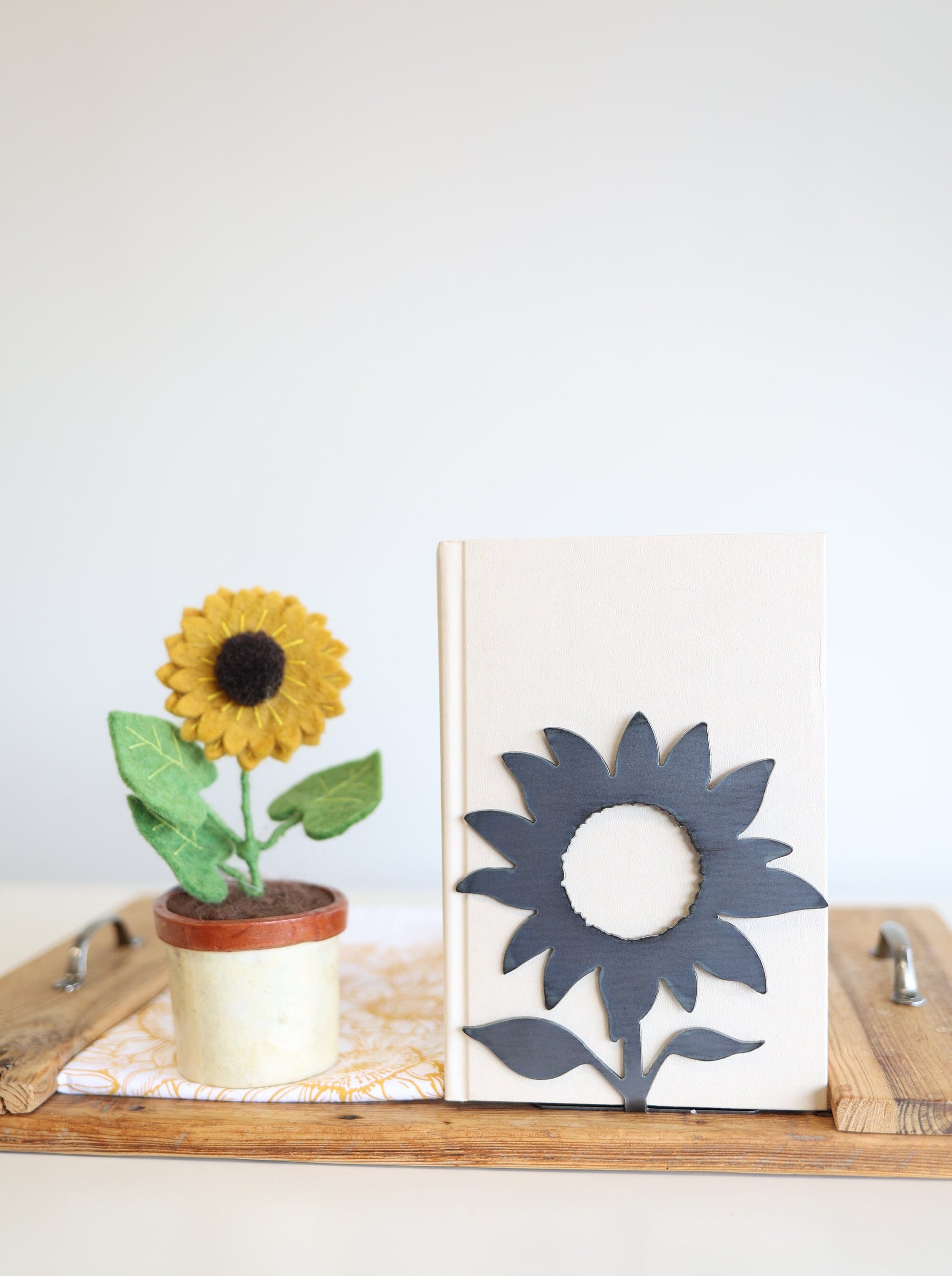 Sunflower Bookend | sunflower bookend flower lover floral home decor bookcase organization book shelf gift for her
