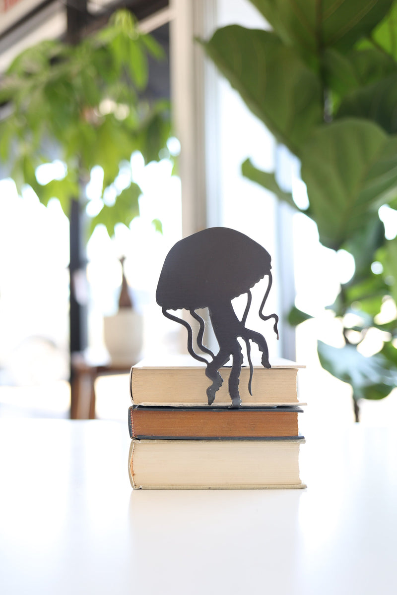 Jellyfish Bookend | ocean lover home decor bookcase organization book shelf under the sea