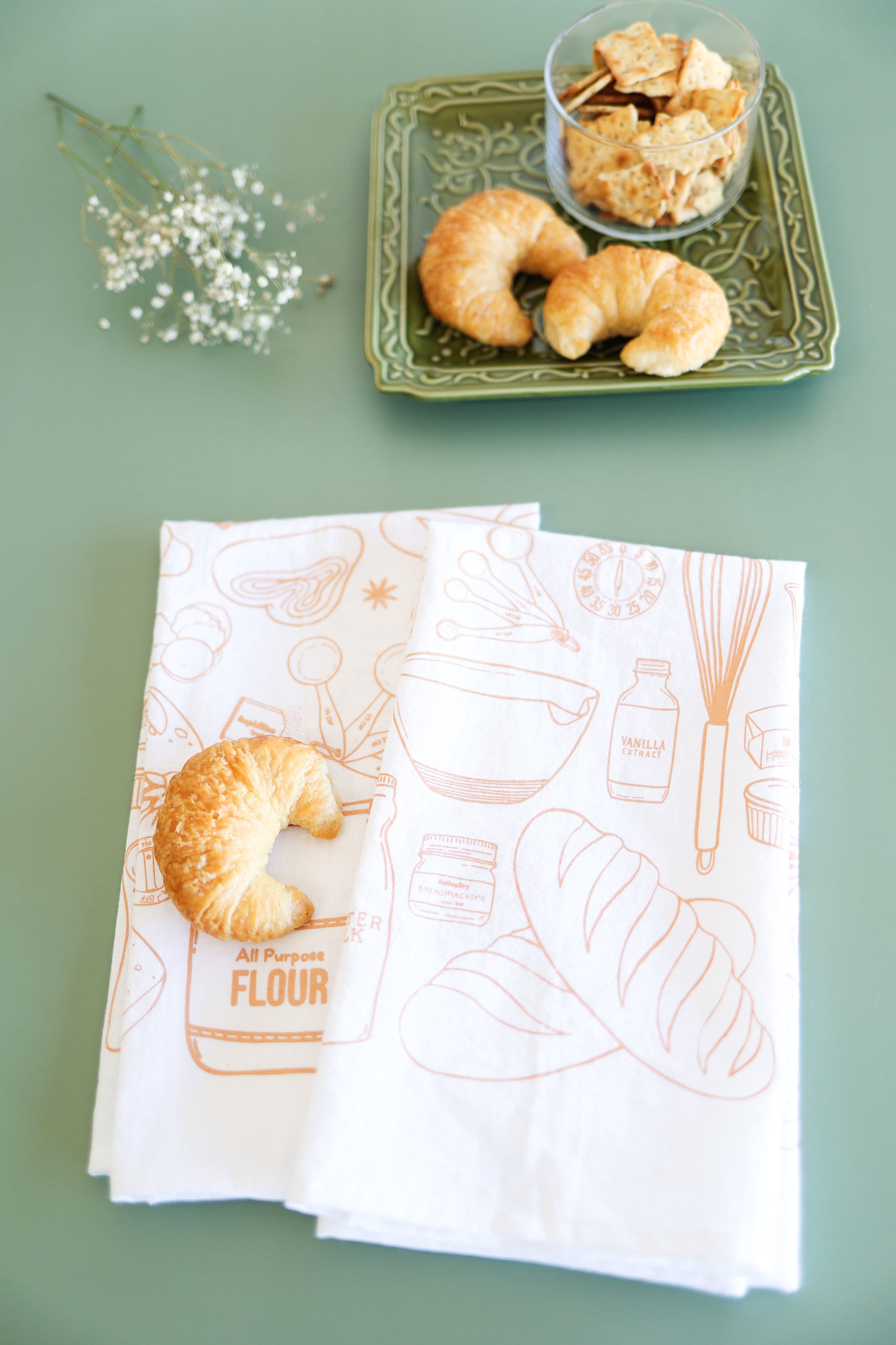 Bread Baking Tea Towel | bakers tea towel sourdough bread baking ingredients kitchen towel mothers day gift farmhouse recipe towel
