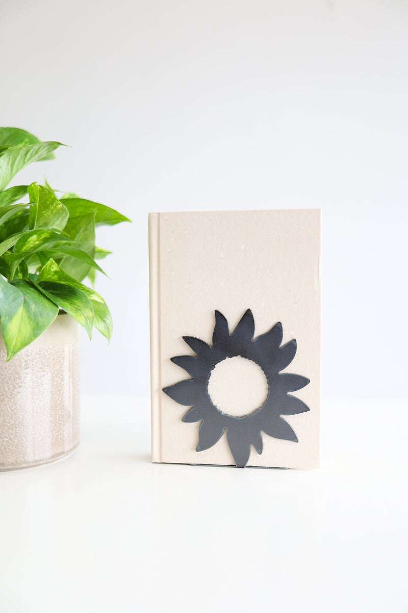 Sunflower Bloom Bookend | sunflower bookend flower lover floral home decor bookcase organization book shelf gift for her