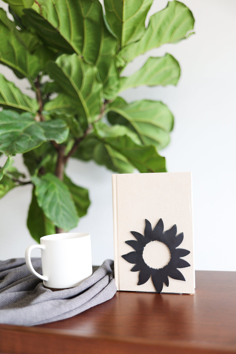 Sunflower Bloom Bookend | sunflower bookend flower lover floral home decor bookcase organization book shelf gift for her