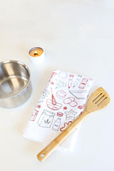 Christmas Cookies Tea Towel | holiday baking kitchen towel cookie ingredients hand towel Christmas nostalgia hostess gift recipe towel