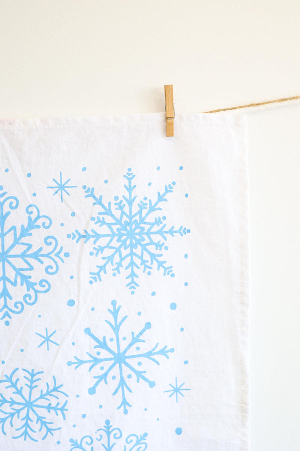 Snowflake Tea Towel | winter wonderland kitchen towel baking hand towel Christmas nostalgia hostess gift holiday towel