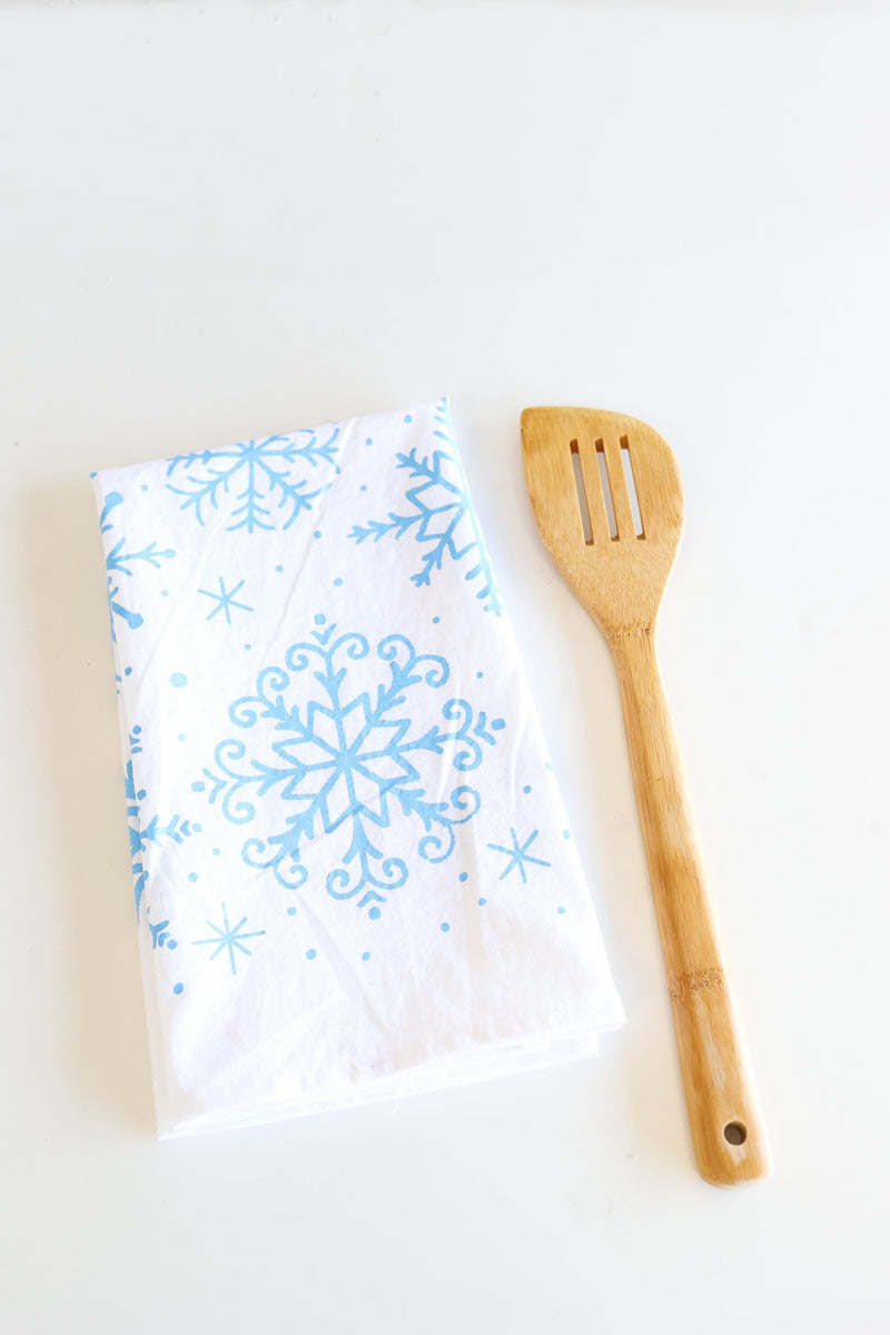 Snowflake Tea Towel | winter wonderland kitchen towel baking hand towel Christmas nostalgia hostess gift holiday towel