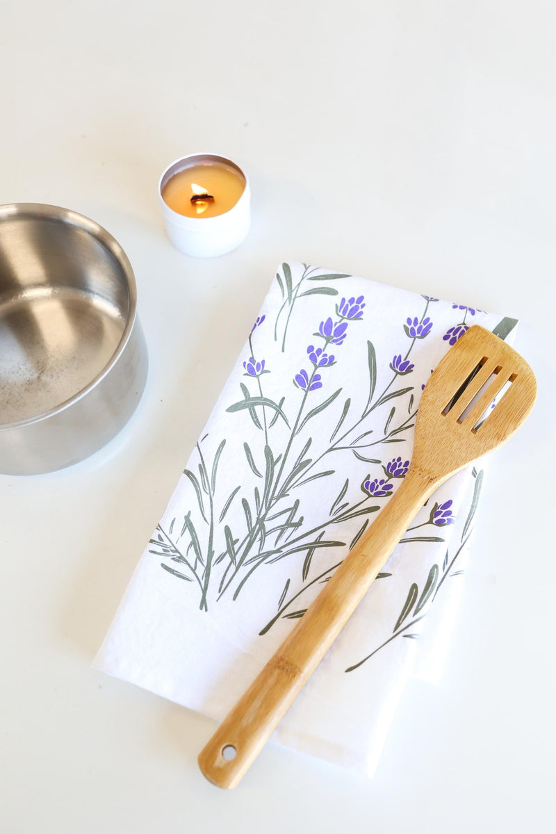 Lavender Tea Towel | floral kitchen towel baking hand towel spring lilac garden hostess gift botanical towel