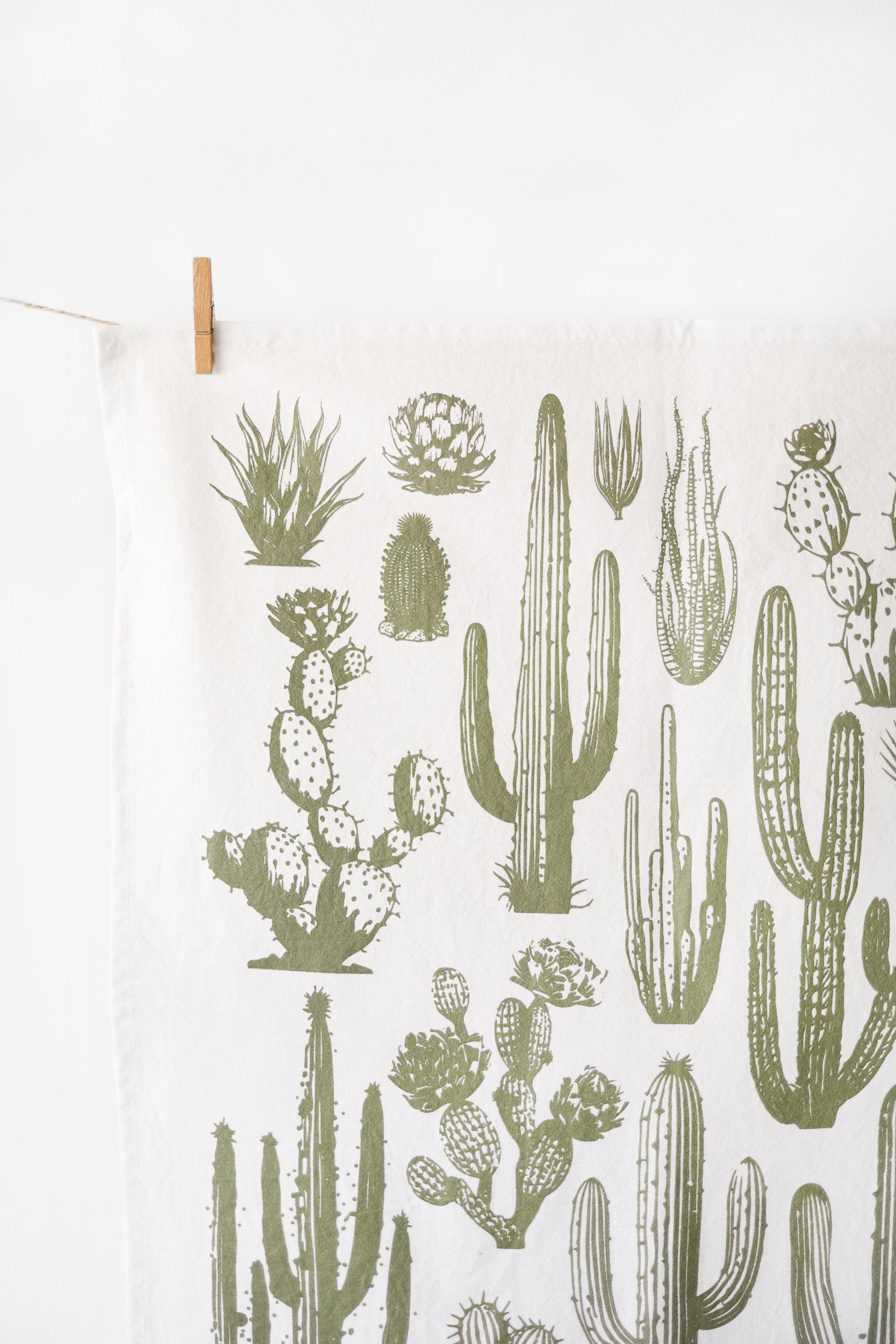 Cactus Tea Towel | desert tea towel southwestern kitchen towel farmhouse napkins basket liner gift wrap hand towel prickly pear succulent