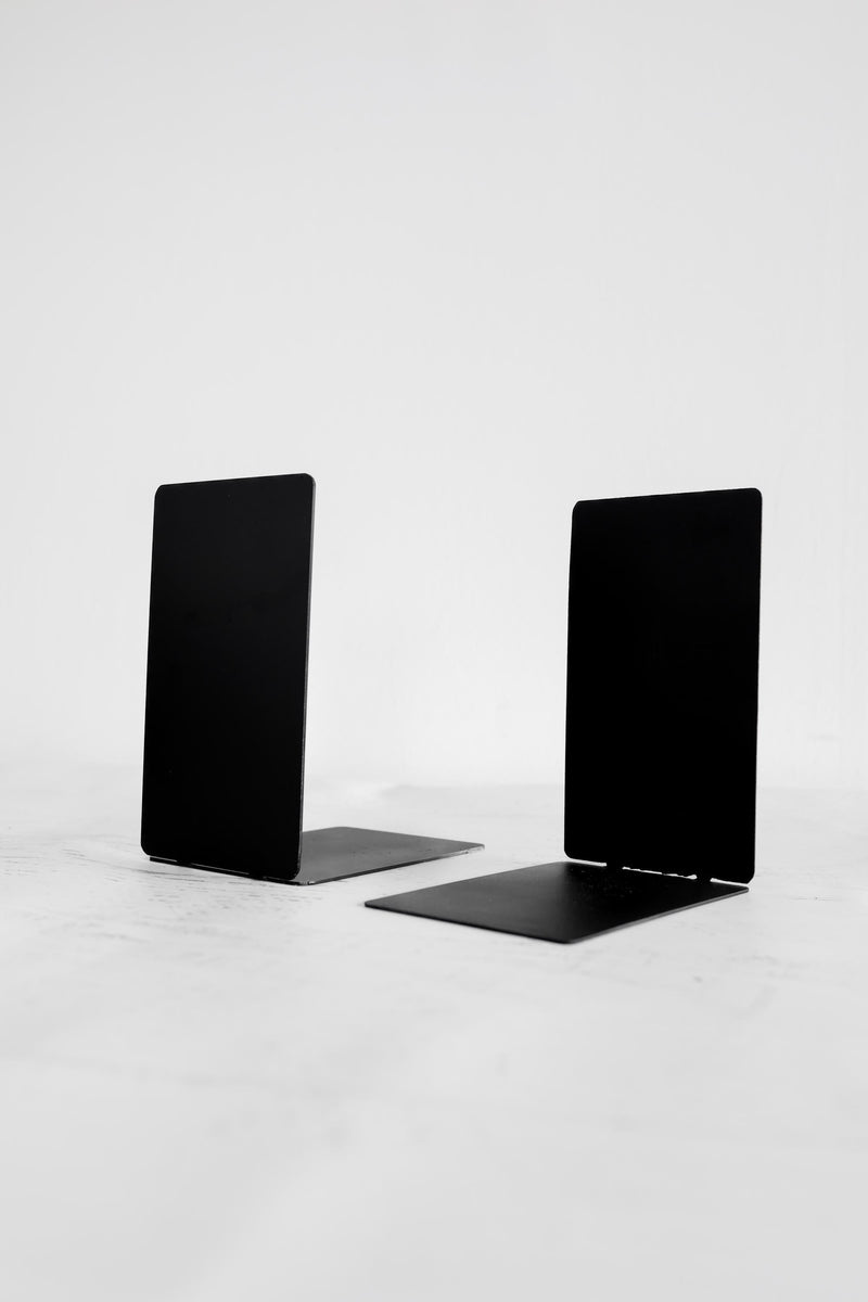 Black Metal Bookend | home office bookend simple bookshelf organizer reading nook farmhouse decor housewarming gift organized home