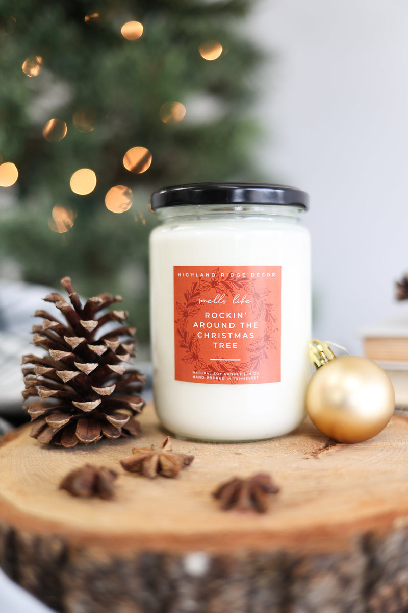 Hand-Poured Soy Candle - Orange Clove "Rockin' Around The Christmas Tree"