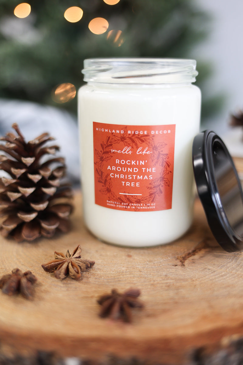 Hand-Poured Soy Candle - Orange Clove "Rockin' Around The Christmas Tree"