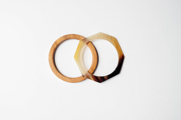 Wood and Horn Bracelet Set