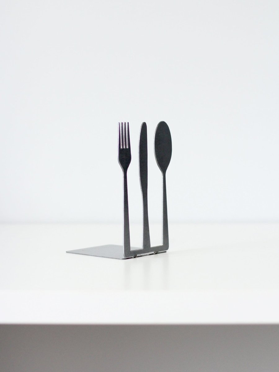 Fork Knife Spoon Kitchen Cookbook Bookend - Highland Ridge Decor