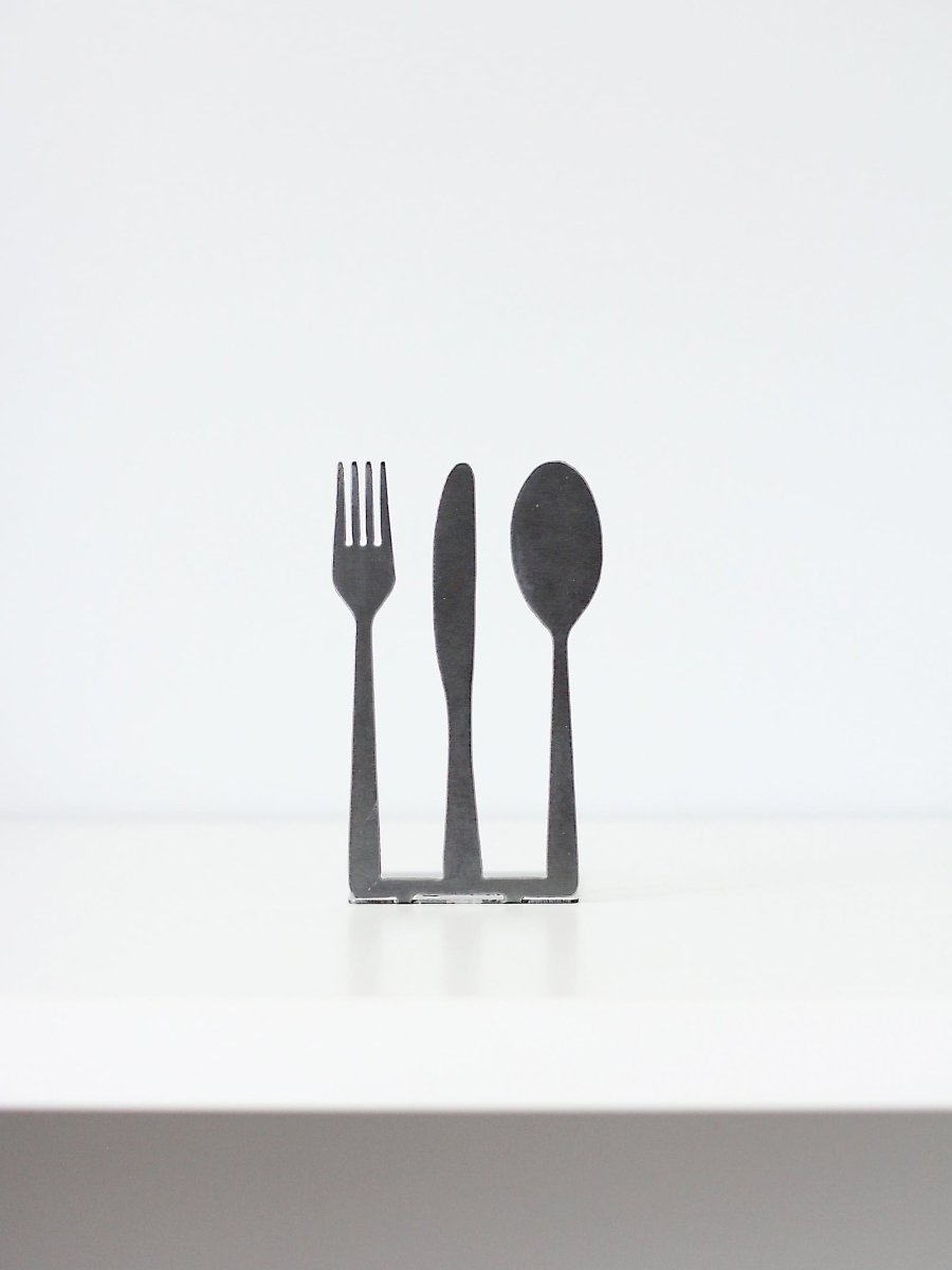 Fork Knife Spoon Kitchen Cookbook Bookend - Highland Ridge Decor