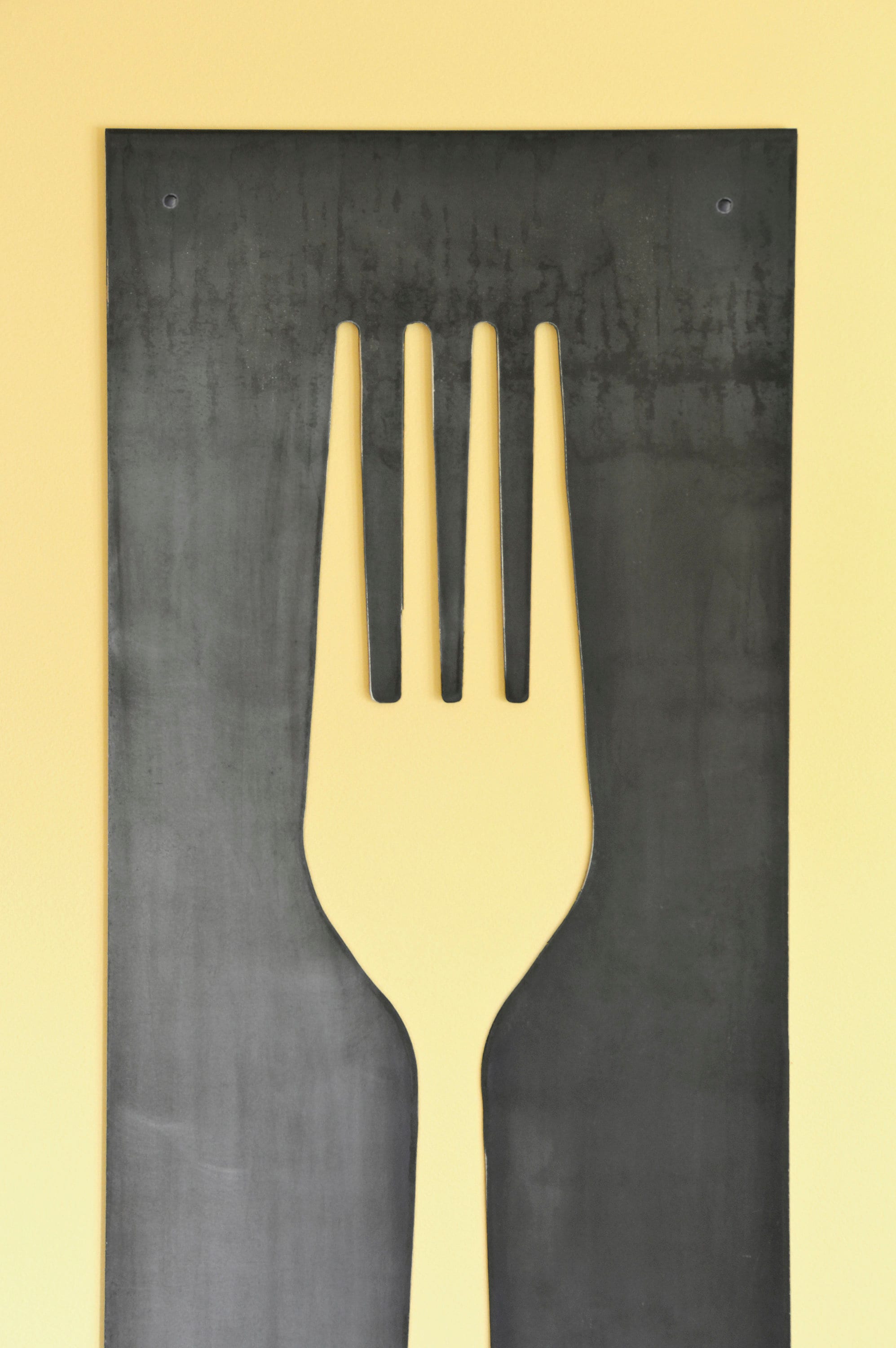 Fork Knife Spoon Wall Art Panel Set |  modern kitchen wall art kitchen decor restaurant decor handmade industrial farmhouse kitchen