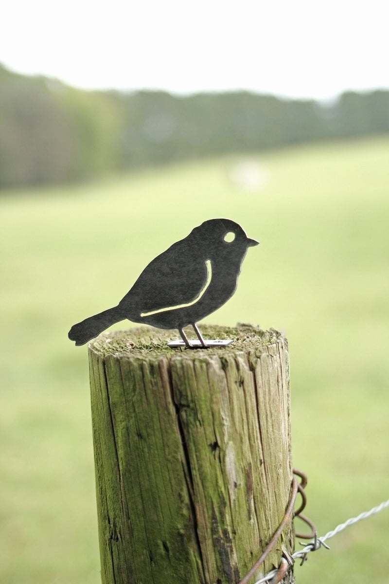 Metal Bird Statue - Chickadee |  bird watcher garden gift bird art rustic outdoor cottage decor