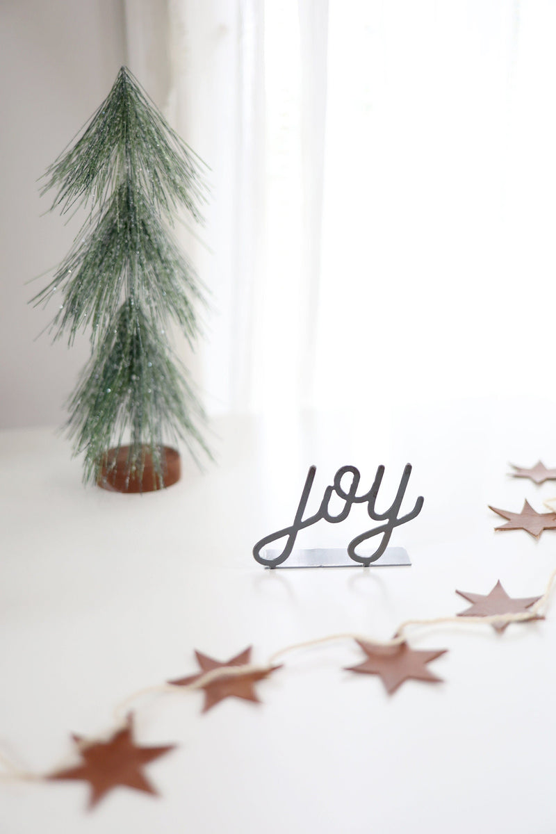 Joy Word Sign  |  joy word art holiday gift metal sign joy gift inspirational decor housewarming gift farmhouse calm home