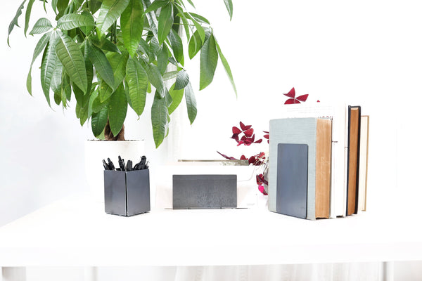 Metal Pencil Holder Desk Organizer  |  home office valet tray catchall desk organizer gift for him organized home