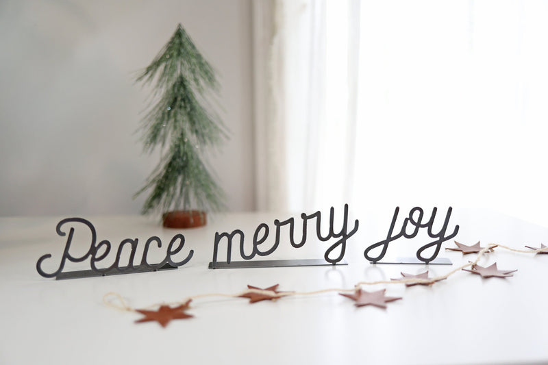 Merry Word Sign  |  merry word art holiday gift metal sign merry gift inspirational decor housewarming gift farmhouse calm home