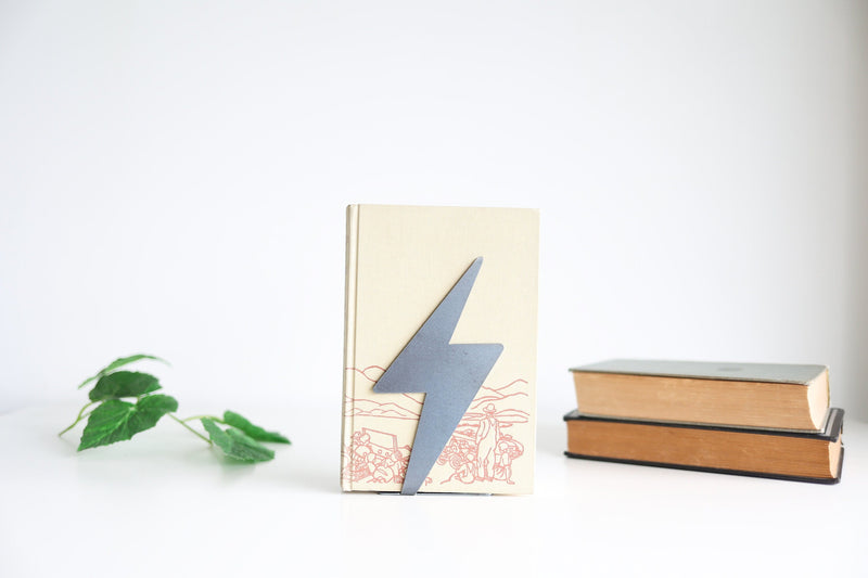 Lightening Bolt Bookend  |  lightening bookend bookcase organization Harry Potter book collection home decor room design bookends for kids