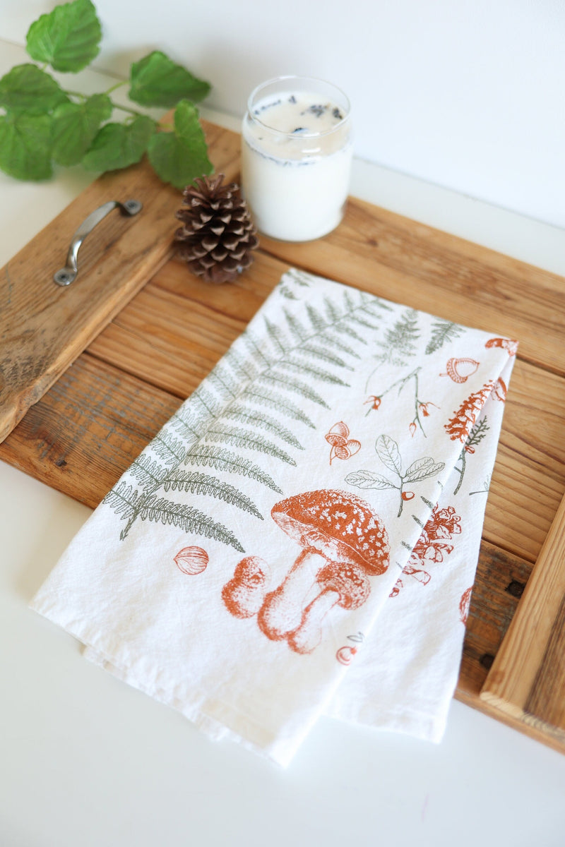 Forest Floor Tea Towel  |  cottagecore forest finds mothers day flour sack tea towel forest dish towel kitchen decor